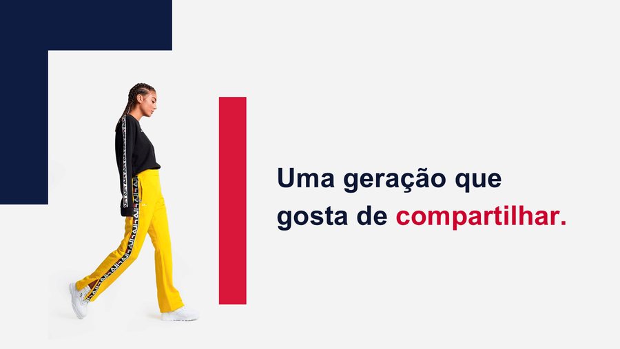 Slide Fila: uma geração que gosta de compartilhar